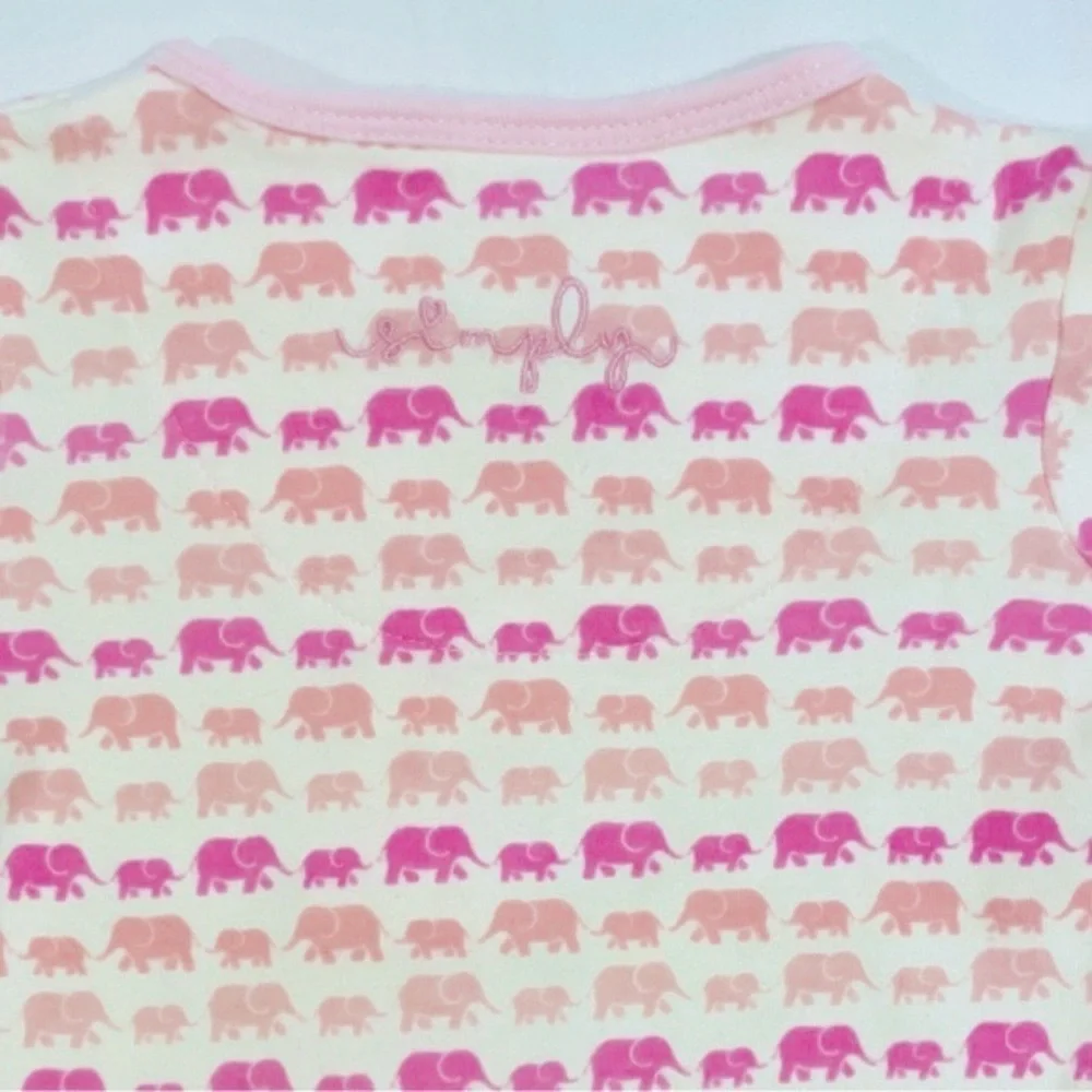 Simply Magnetic Me Footie Girls 3M Pink Dancing Elephants Organic Cotton Sleeper